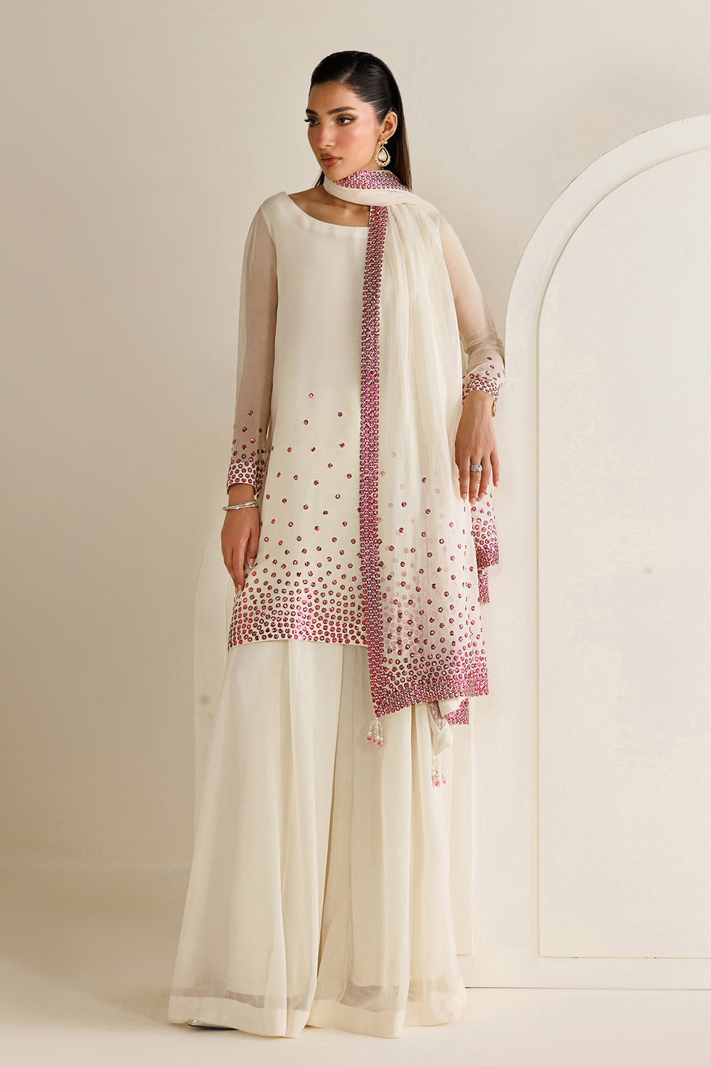 03-Piece Luxury Embroidered Chiffon Suit - Ready To Wear