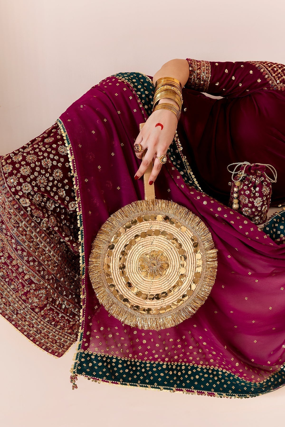 03-Piece Plain Velvet Embroidered Suit With Chiffon Dupatta
