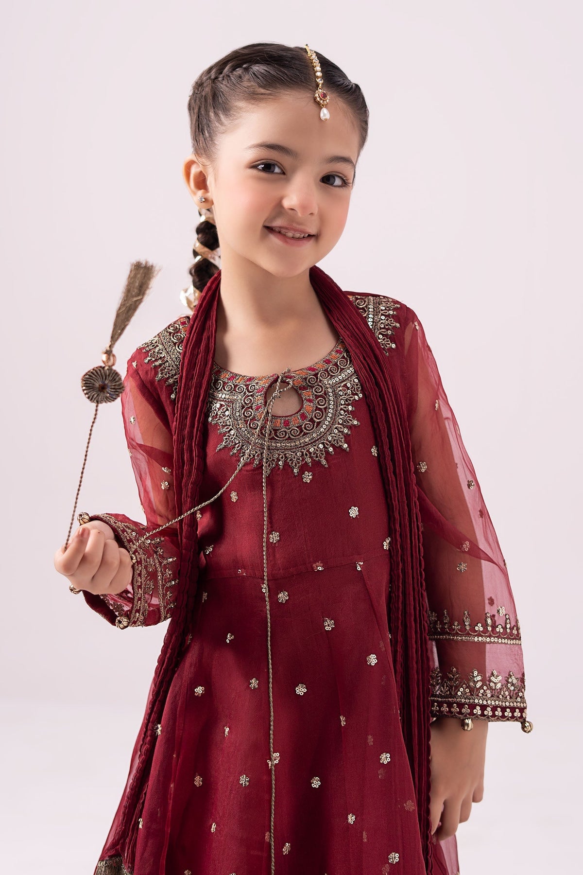 03 Piece Embroidered Chiffon Suit - Ready To Wear
