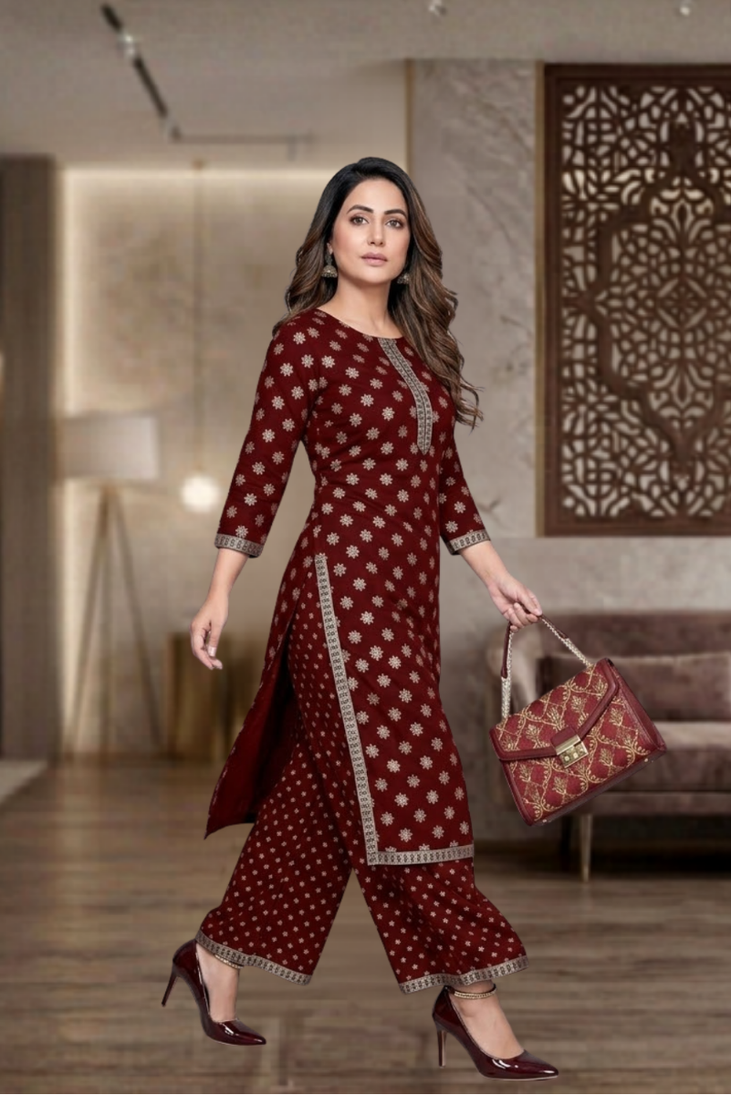 Premium Collection Plazzo Rayon 2PCS Suit For Women| Ready To Wear