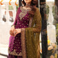 Plum Chiffon Ready to Wear Sequence and Addawork Garara Suit