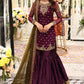 Plum Chiffon Ready to Wear Sequence and Addawork Garara Suit