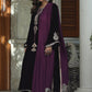 Royal Purple Micro Velvet Embroidered Stitched Suit