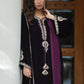 Royal Purple Micro Velvet Embroidered Stitched Suit