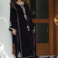 Royal Purple Micro Velvet Embroidered Stitched Suit