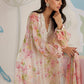 Ivory Floral Printed and Embroidered Lawn Suit | RTW