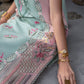 Mint Green and Pink Embroidered Lawn Cotton Suit with Organza Dupatta | RTW