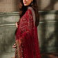 Maroon & Antique Gold: Embroidered Chiffon Suit