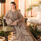Taupe Beige Chiffon Embroidered 3-Piece Suit | Ready to Wear