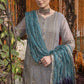 Steel Grey: Embroidered Chiffon Suit | Ready To Wear