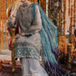 Steel Grey: Embroidered Chiffon Suit | Ready To Wear
