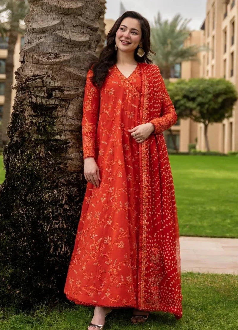 Embroidered Lawn Suit ( Maxi Style ) With Chiffon Dupatta | Ready To Wear