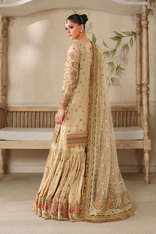 Beige and Pink Handwork Embroidered Lawn Luxury Suit |Ready to Wear