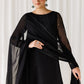 Midnight Black Chiffon Sequence Embroidered Garara Suit | |RTW