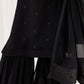 Midnight Black Chiffon Sequence Embroidered Garara Suit | |RTW