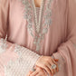 Blushing Rose Hand-Embellished Chiffon Festive Suit | RTW