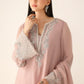 Blushing Rose Hand-Embellished Chiffon Festive Suit | RTW