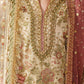 Beige and Pink Handwork Embroidered Lawn Luxury Suit |Ready to Wear