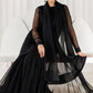 Midnight Black Chiffon Sequence Embroidered Garara Suit | |RTW