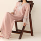 Blushing Rose Hand-Embellished Chiffon Festive Suit | RTW