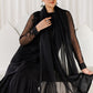 Midnight Black Chiffon Sequence Embroidered Garara Suit | |RTW