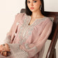 Blushing Rose Hand-Embellished Chiffon Festive Suit | RTW