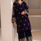 03-PIECE EMBROIDERED VELVET SUIT READY TO WEAR