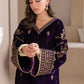 03-PIECE EMBROIDERED VELVET SUIT READY TO WEAR