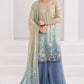 Ocean Mist – Blue-Grey Chiffon 3-Piece - Ready To Wear
