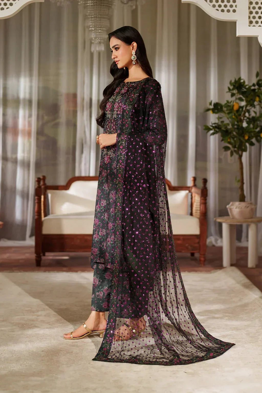 03-Piece Printed Lawn With Embroidered - Ready To Wear