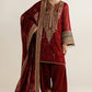 Red Sequined Chiffon Suit |Ready to Wear