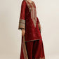 Red Sequined Chiffon Suit |Ready to Wear