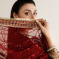 Red Sequined Chiffon Suit |Ready to Wear