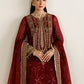 Red Sequined Chiffon Suit |Ready to Wear