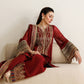 Red Sequined Chiffon Suit |Ready to Wear