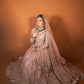 Peach Embroidered Semi Pure Chiffon Lehenga Choli |Ready to Wear