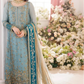 Pastel Ice Blue: Embroidered Chiffon Suit | Ready To Wear