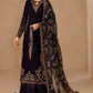 Royal Midnight Pure Velvet Embroidered Festive Suit | RTW