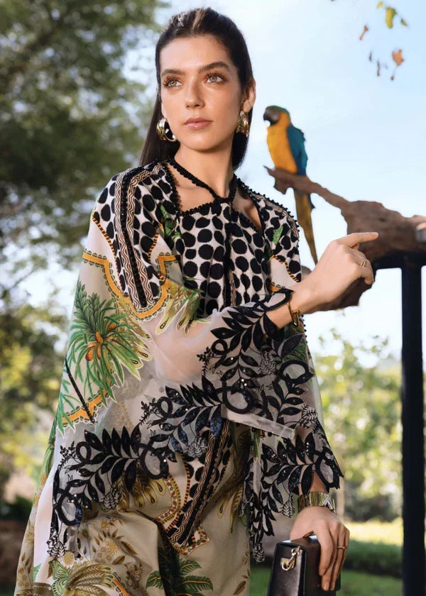03-Piece Printed Lawn With Chiffon Dupatta - Ready To Wear