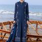 Navy Blue Embroidered Lawn Suit with Silk Digital Printed Dupatta |RTW