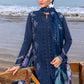 Navy Blue Embroidered Lawn Suit with Silk Digital Printed Dupatta |RTW