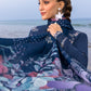 Navy Blue Embroidered Lawn Suit with Silk Digital Printed Dupatta |RTW