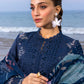 Navy Blue Embroidered Lawn Suit with Silk Digital Printed Dupatta |RTW