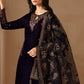 Royal Midnight Pure Velvet Embroidered Festive Suit | RTW
