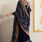 Navy Micro 9000 Velvet Embroidered Ready to Wear Festive Suit