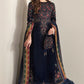 Navy Micro 9000 Velvet Embroidered Ready to Wear Festive Suit