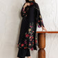 Black Embroidered Chiffon Suit with Digital Silk Dupatta |RTW