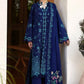 Royal Blue Egyptian Lawn & Semi Pure Chiffon Embroidered Suit | read to wear
