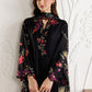 Black Embroidered Chiffon Suit with Digital Silk Dupatta |RTW