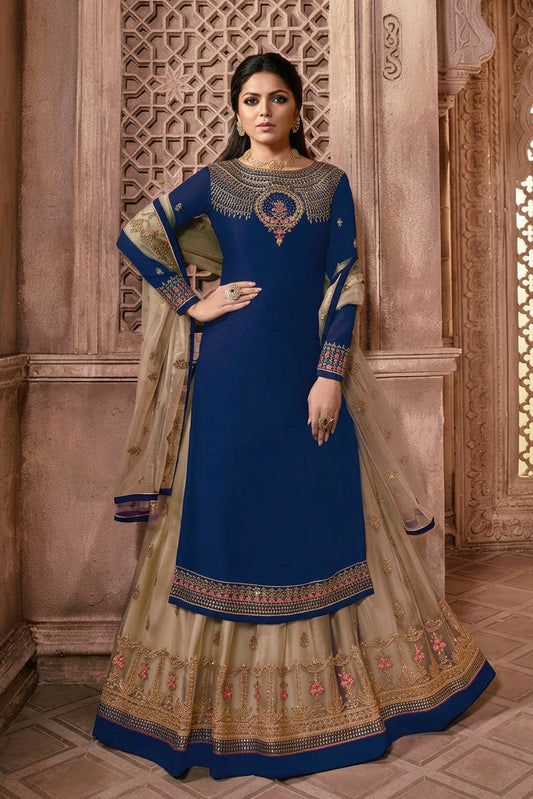 Heavy Embroidered Kurti Lehengha Suit Set | Ready To Wear